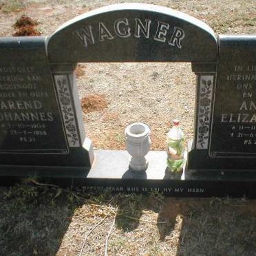 WAGNER Barend Johannes 1904-1988 &amp; Anna Elizabeth 1903-1994
