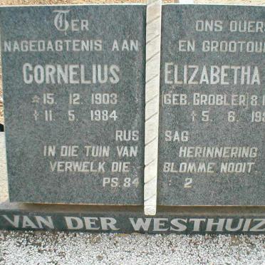 WESTHUIZEN Cornelius, van der 1903-1984 &amp; Elizabeth M.C. 1913-1981