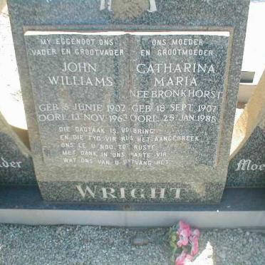 WRIGHT John Williams 1902-1963 &amp; Catharina Maria BRONKHORST 1907-1988