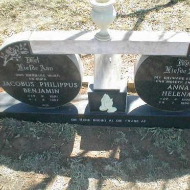 ? Jacobus Philippus Benjamin 1921-1987 &amp; Anna Helena 1926-1986