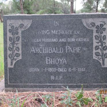 BHOYA Archibald Papie 1909-1941