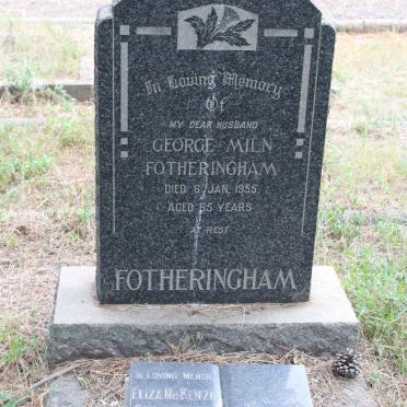 FOTHERINGHAM George Miln -1955 &amp; Eliza McKenzie FERRIER 1887-1964