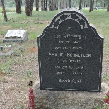 SCHNETLER Amalie nee DECKER -1941