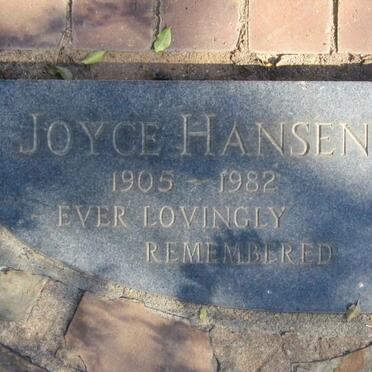 HANSEN Joyce 1905-1982