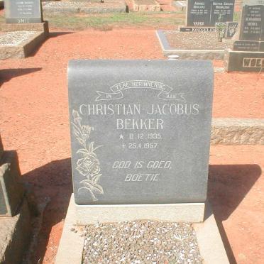 BEKKER Christian Jacobus 1935-1957