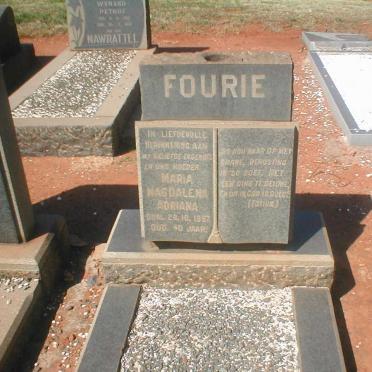 FOURIE Maria Magdalena Adriana 1917-1957