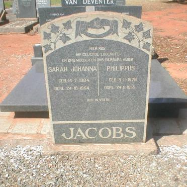 JACOBS Philipus 1878-1955 &amp; Sarah Johanna 1884-1954