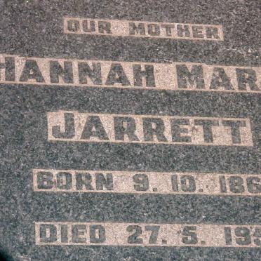 JARRETT Hannah Maria 1865-1950