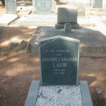 LOUW Johannes Abraham 1875-1937