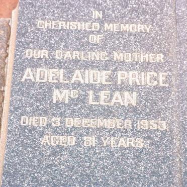 McLEAN Adelaide Price -1953