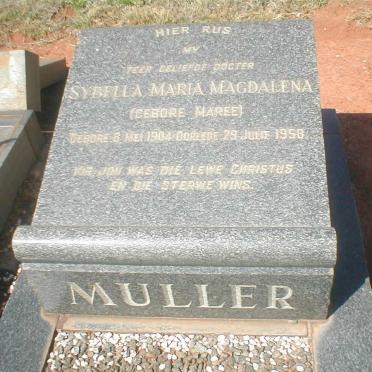 MULLER Sybella Maria Magdalena nee MAREE 1904-1958