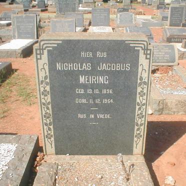 MEIRING Nicholas Jacobus 1896-1954