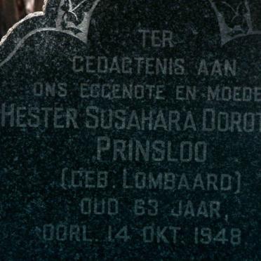 PRINSLOO Hester Susahara Dorothea nee LOMBAARD -1948
