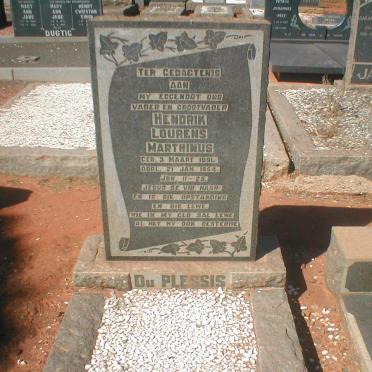 PLESSIS Hendrik Lourens Marthinus, du 1891-1954