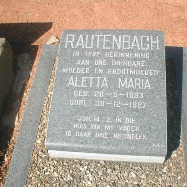 RAUTENBACH Aletta Maria 1893-1987
