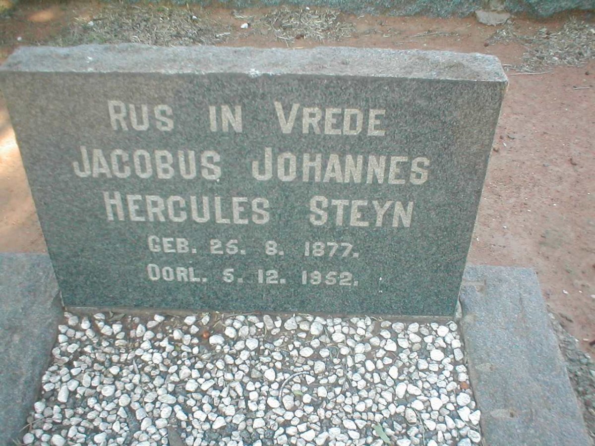 STEYN Jacobus Johannes Hercules 1877-1952