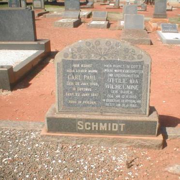 SCHMIDT Carl Paul 1869-1947 &amp; Ottilie Ida Wilhelmina BAUER 1882-1968