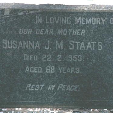 STAATS Susanna J.M. -1953