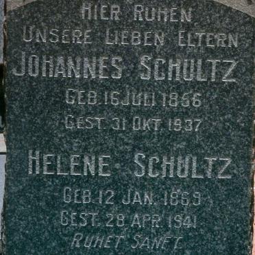 SCHULTZ Johannes 1856-1937 &amp; Helene 1869-1941