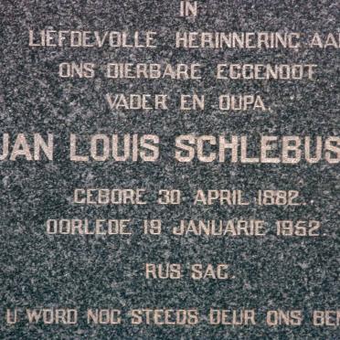 SCHLEBUSCH Jan Louis 1882-1952