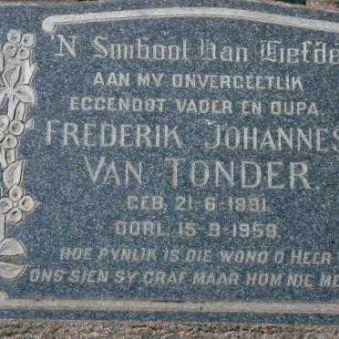 TONDER Frederik Johannes, van 1891-1959