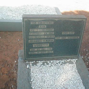 VORSTER Johannes Hendrik 1896-1954