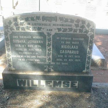 WILLEMSE Nicolaas Casparus 1873-1953 &amp; Susara Johanna 1874-1958