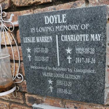 DOYLE Leslie Warren 1927-2012 &amp; Charlotte May 1928-2017