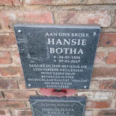 BOTHA Hansie 1956-2017
