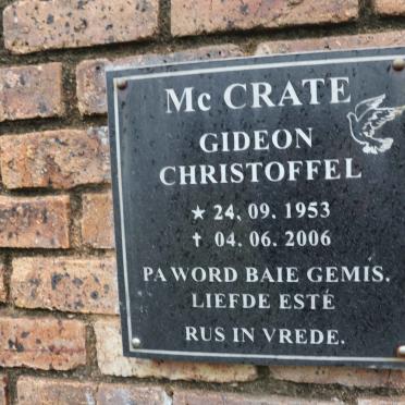 McCRATE Gideon Christoffel 1953-2006