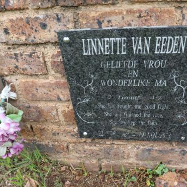 EEDEN Linnette, van 19??-2013