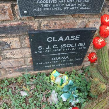 CLAASE S.J.C. 1932-2015 &amp; Diana 1937-2014