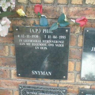 SNYMAN A.P. 1930-1995