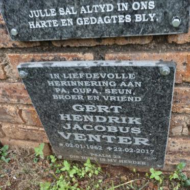 VENTER Gert Hendrik Jacobus 1962-2017