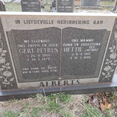 ALBERTS Gert Petrus 1905-1972 &amp; Hettie JACOBSZ 1912-1995