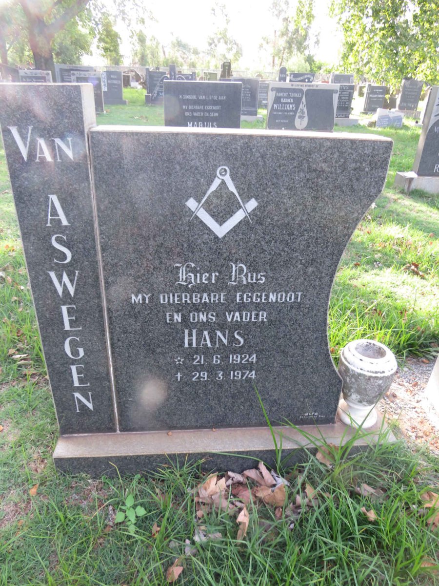 ASWEGEN Hans, van 1924-1974