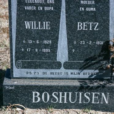 BOSHUISEN Willie 1929-1995 &amp; Betz 1931-