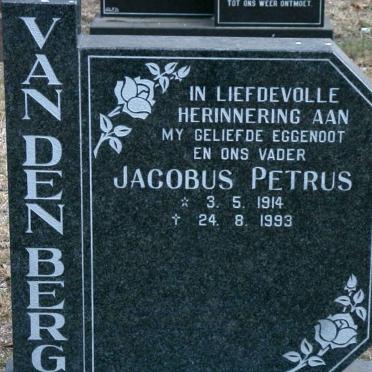 BERG Jacobus Petrus, van den 1914-1993