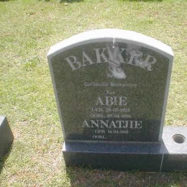 BAKKER Abie 1924-1995 &amp; Annatjie 1931-