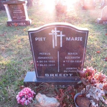 BREEDT Petrus Johannes 1950-2017 &amp; Maria Elizabeth DU PLESSIS 1954-