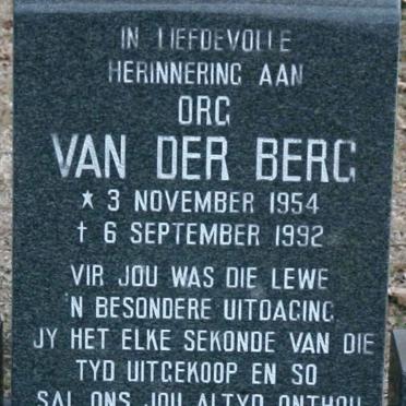 BERG Org, van der 1954-1992