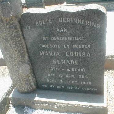BENADE Maria Louisa nee v.d. BERG 1904-1964
