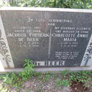 BEER Jacobus Frederik, de 1924-1989 &amp; Charlotte Annie Maria 1915-1975