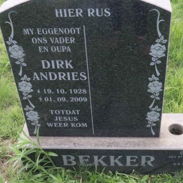 BEKKER Dirk Andries 1928-2009