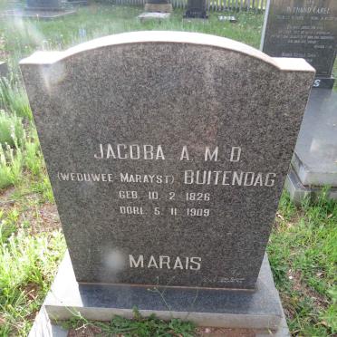 BUITENDAG Jacoba A.M.D. 1826-1909
