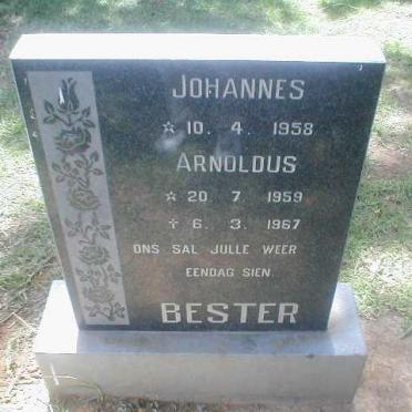 BESTER Johannes 1958-1967 ::  BESTER Arnoldus 1959-1967