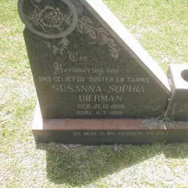 BIERMAN Susanna Sophia 1908-1968