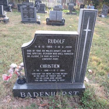 BADENHORST Rudolf 1968-2004 &amp; Christien 1946-2015