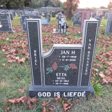 BRIEL Jan H. 1948-2006 :: VAN RENSBURG Etta nee BRIEL 1953-1998