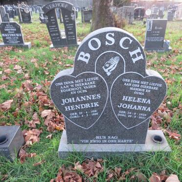 BOSCH Johannes Hendrik 1918-1998 & Helena Johanna 1923-2021